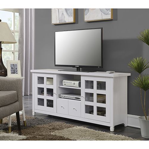 Convenience Concepts Newport Park Lane White 60 Inch Tv In Ahana Tv Stands For Tvs Up To 60&quot; (View 11 of 15)