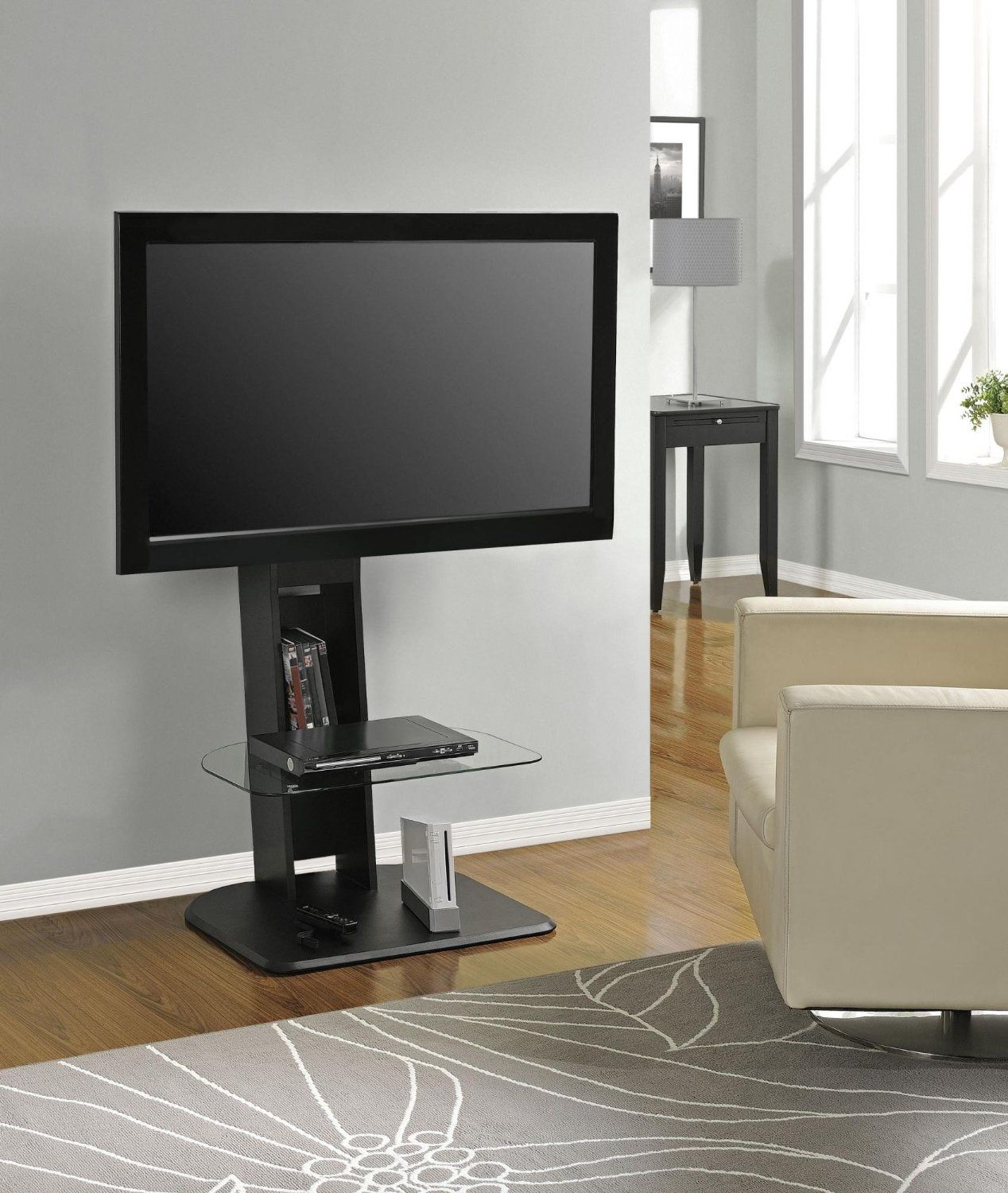 Cool Flat Screen Tv Stands With Mount – Homesfeed With Regard To Off Wall Tv Stands (View 4 of 15)