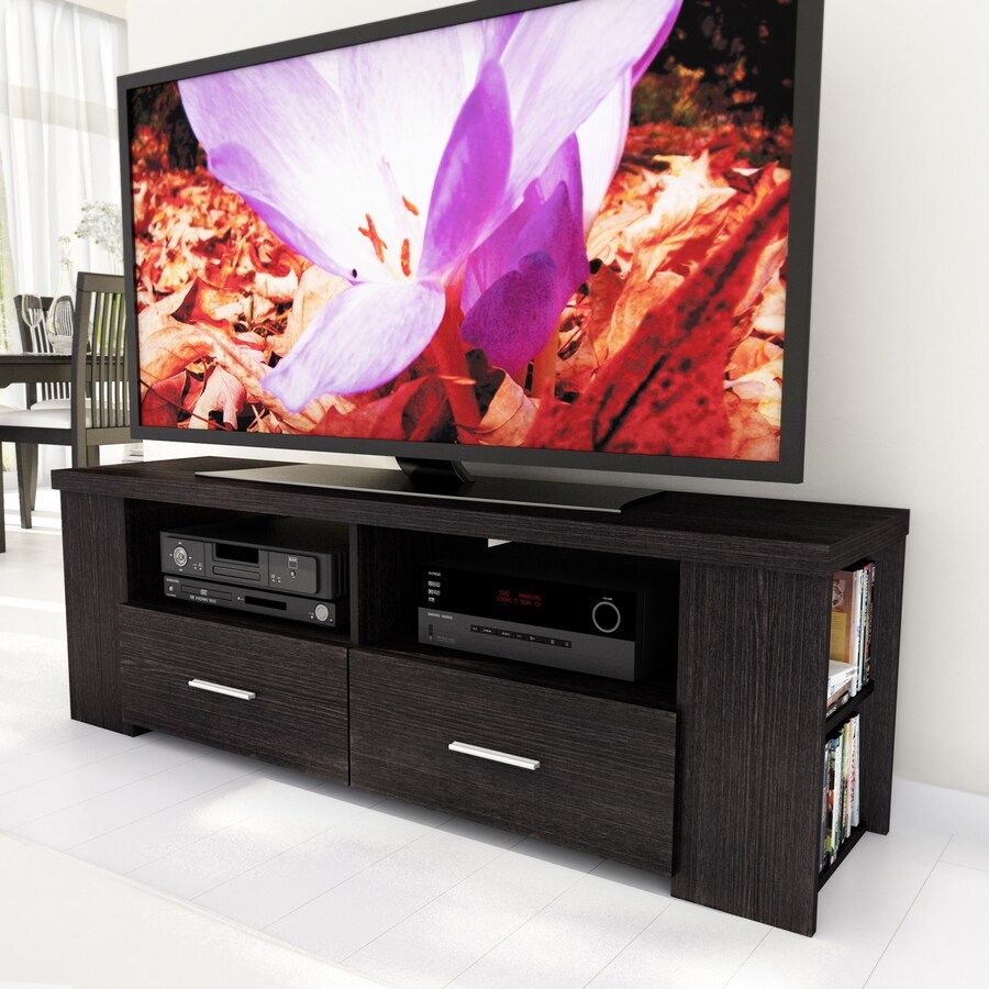 Corliving Bromley Ravenwood Black Tv Cabinet At Lowes With Bromley Black Wide Tv Stands (Photo 14 of 15)