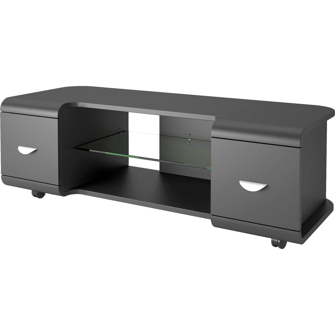 Corliving Panorama Tv Stand With Casters Holds Tvs Up To With Regard To Panorama Tv Stands (View 1 of 15)