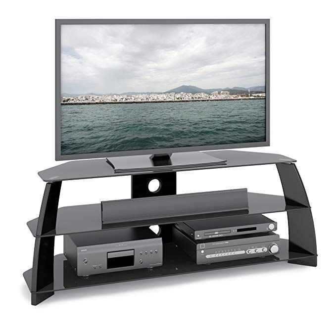 Corliving Tap 509 T Taylor Glossy Black Tv Stand With With Floating Glass Tv Stands (View 14 of 15)