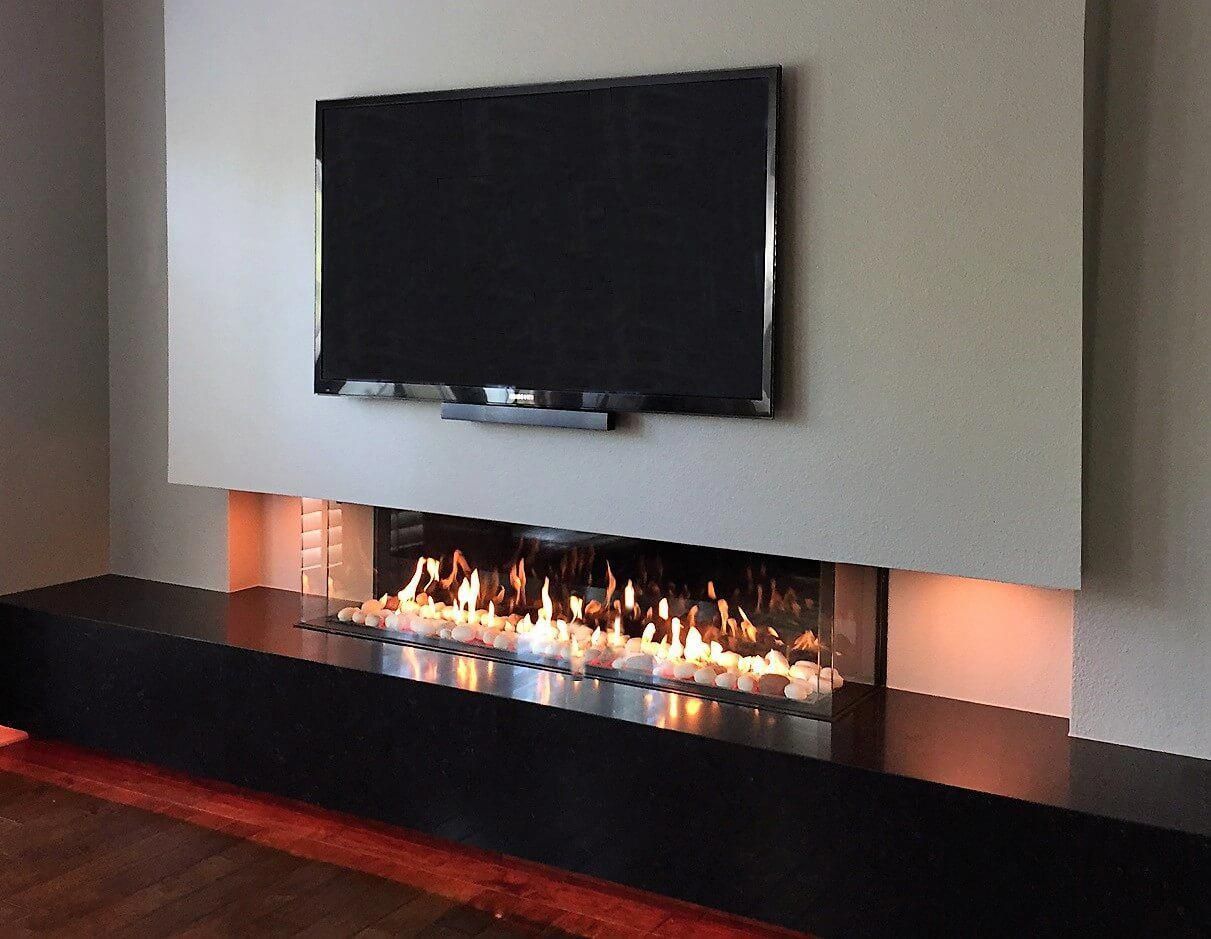 Corner Fireplace With Tv Above #livingroomdesigns | Linear For Jackson Corner Tv Stands (View 14 of 15)