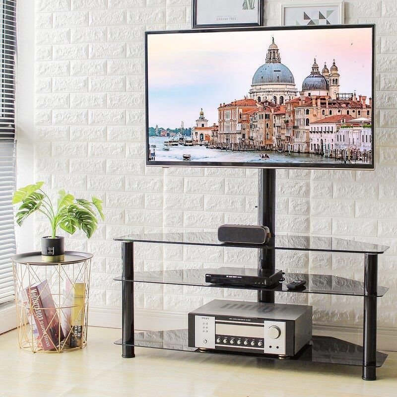 Corner Floor Tv Stand With Swivel Mount Shelf For 32 – 65 With Modern Floor Tv Stands With Swivel Metal Mount (View 10 of 15)