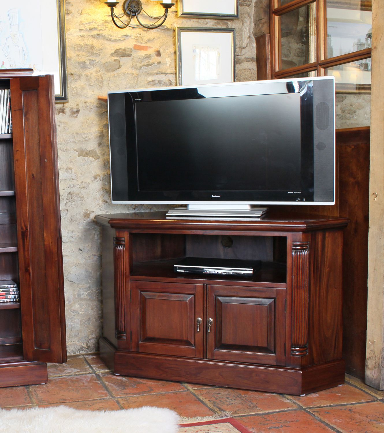 Corner Tv Cabinet From Our 'unique Living – Solid Mahogany Regarding Mahogany Corner Tv Stands (View 3 of 15)