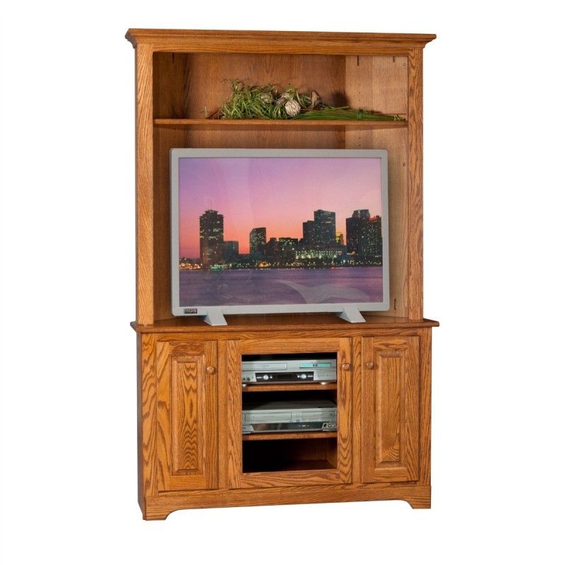 Corner Tv Stand & Hutch | Amish Corner Tv Stand & Hutch Pertaining To Cream Color Tv Stands (Photo 13 of 15)