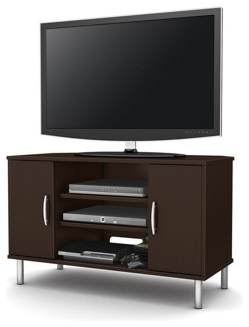Corner Tv Stand In Chocolate – Contemporary – Tv Stands With Regard To Tv Stands Corner Units (View 14 of 15)