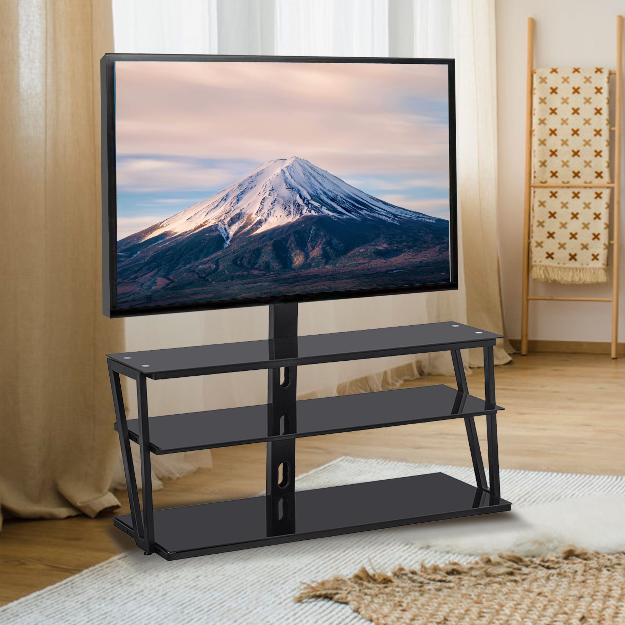 Corner Tv Stand With Mount, Universal Floor Tv Stand Fit Within Corner Tv Stands For 60 Inch Tv (View 7 of 15)