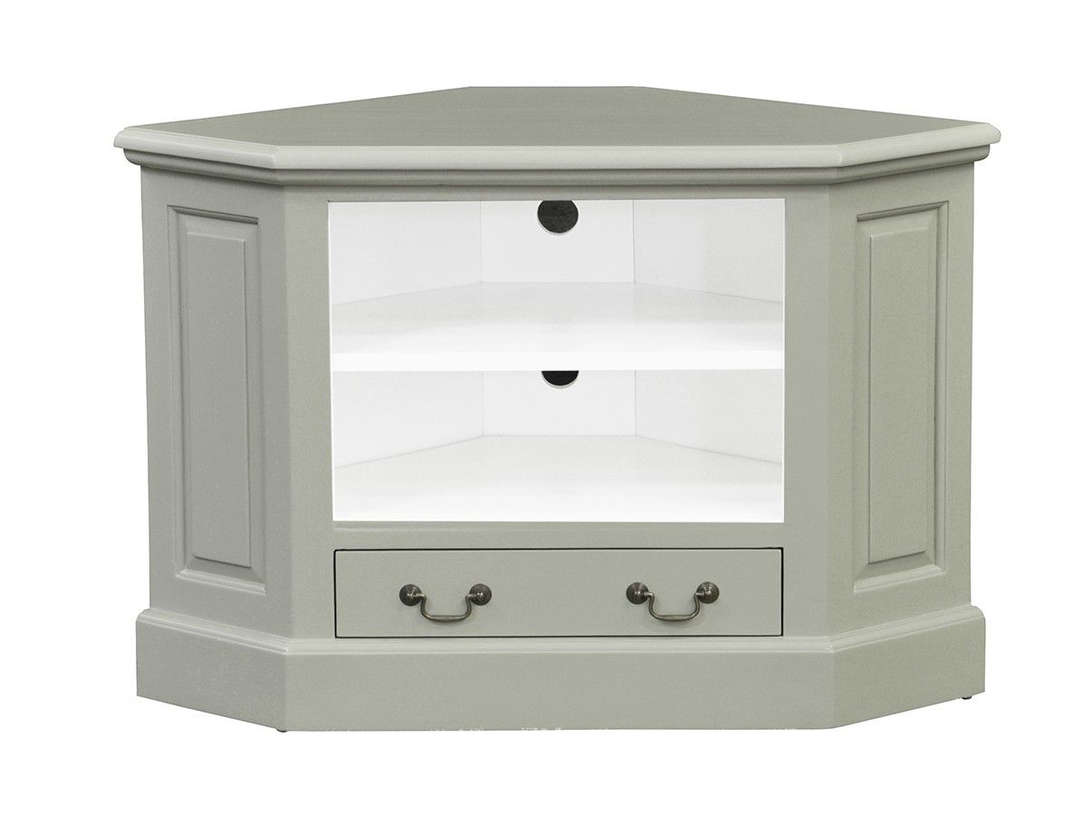 Corner Tv Unit – Single Drawer – French Ivory – Island Within Compton Ivory Corner Tv Stands With Baskets (View 11 of 15)