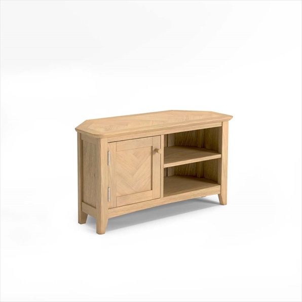 Cotswold Oak Corner Tv Unit Buy Online Within Cotswold Widescreen Tv Unit Stands (View 10 of 15)