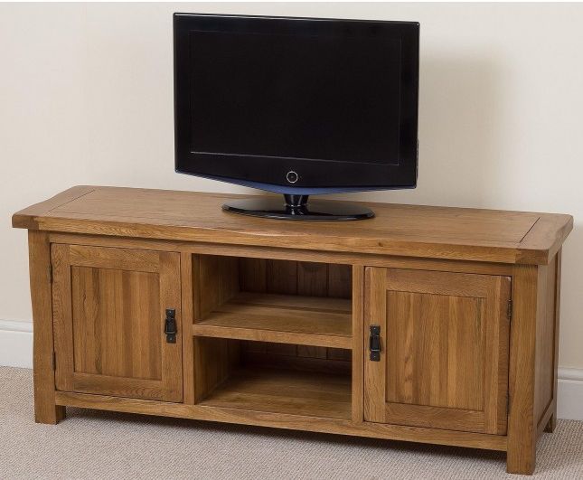 Cotswold Rustic Solid Oak Widescreen #tv #cabinet Only £ With Regard To Cotswold Cream Tv Stands (View 1 of 15)