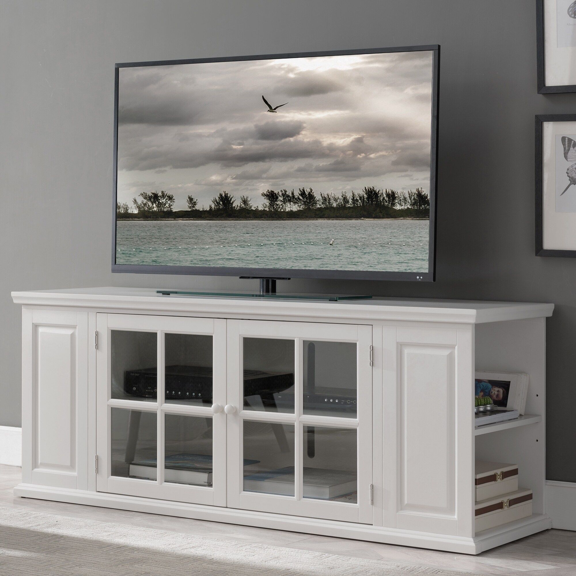 Cottage White 62 Inch Tv Stand – 62 Inches White For Bromley White Wide Tv Stands (Photo 10 of 15)