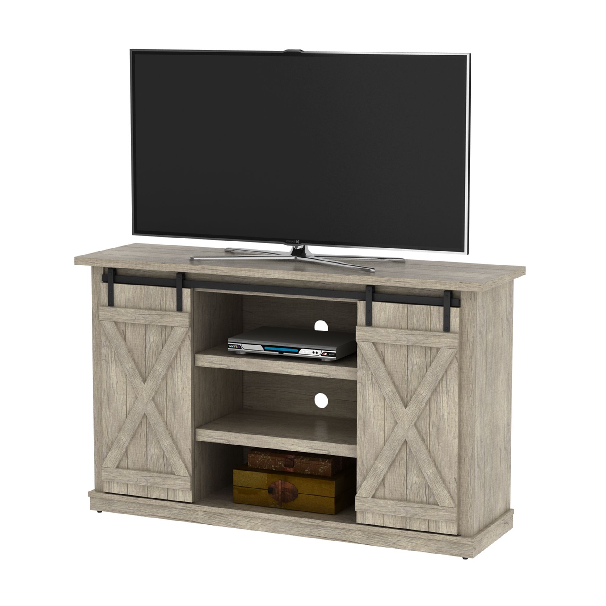 Cottonwood Tv Stand For Tvs Up To 60 Inches With Sliding Pertaining To Farmhouse Sliding Barn Door Tv Stands For 70 Inch Flat Screen (View 5 of 15)