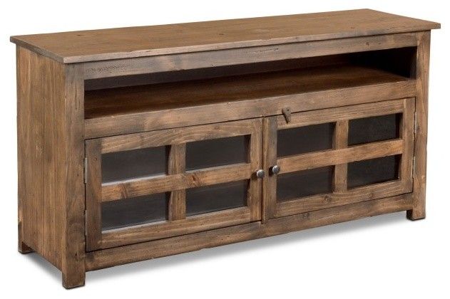 Crafters And Weavers Distressed Rustic Style 55 Inch Wide In Rustic Country Tv Stands In Weathered Pine Finish (View 15 of 15)