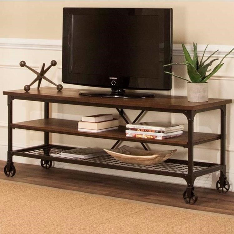 Cramco, Inc Craft Industrial Tv Stand With Open Shelves Throughout Industrial Corner Tv Stands (View 15 of 15)