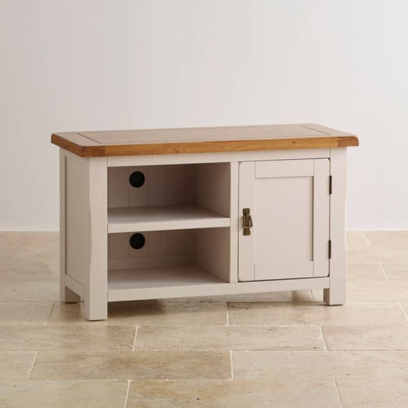 Cream Tv Cabinet | Kemble | Oak Furnitureland | Small Tv Pertaining To Small Oak Tv Cabinets (View 12 of 15)