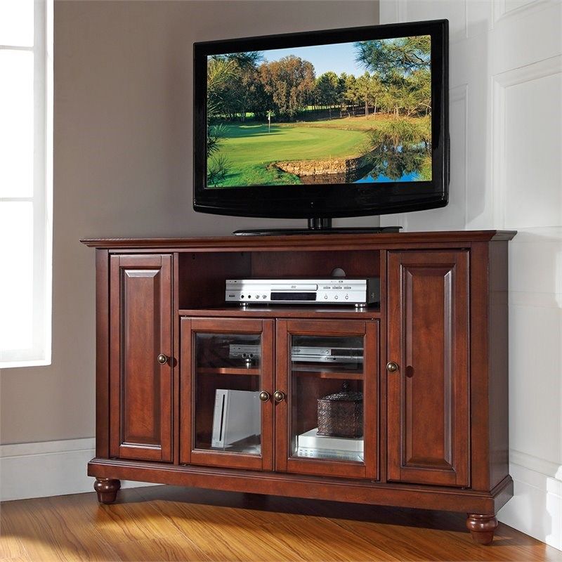Crosley Cambridge 48" Corner Tv Stand In Mahogany – Kf10006dma Inside Antea Tv Stands For Tvs Up To 48&quot; (View 5 of 15)