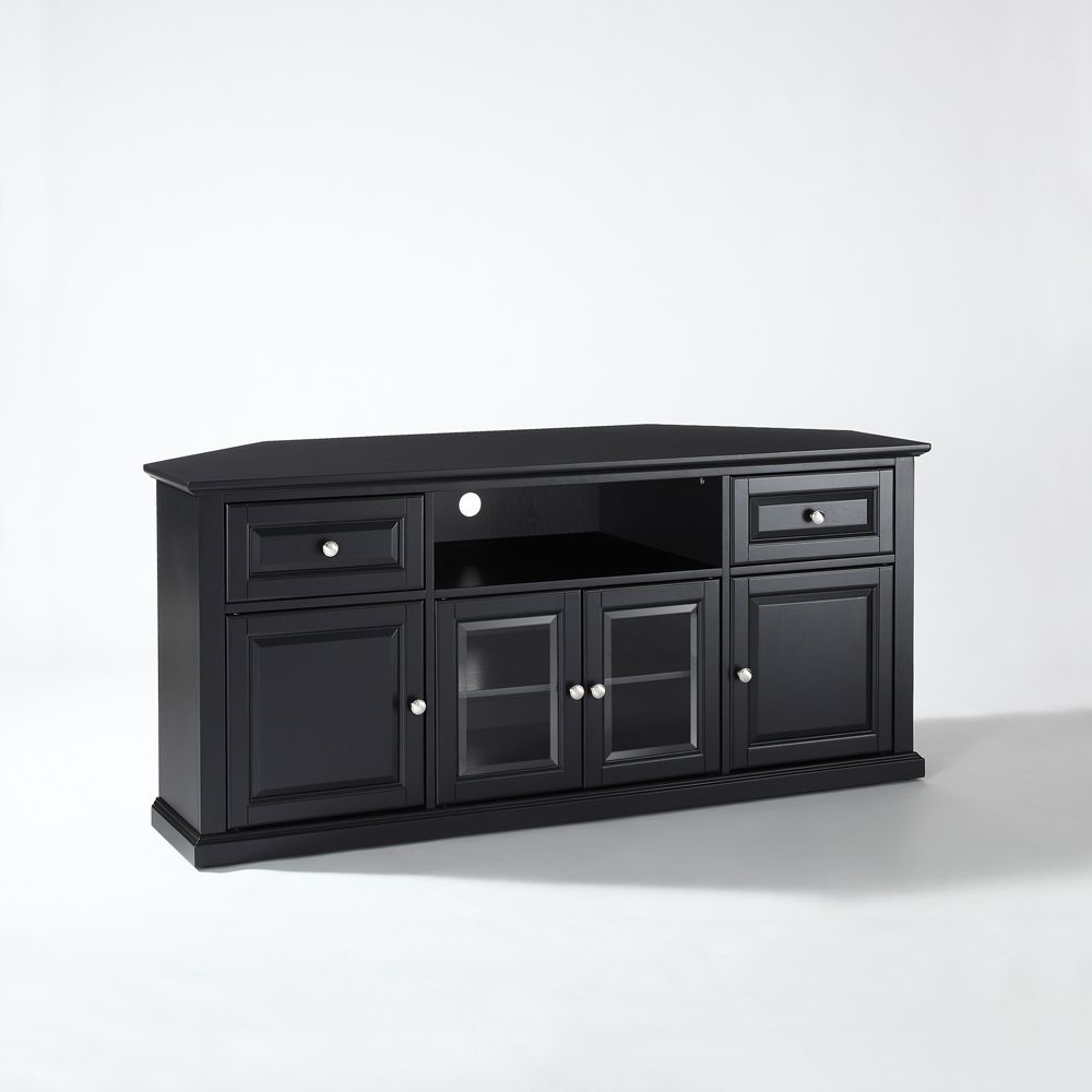 Crosley Furniture – 60" Corner Tv Stand In Black For Margulies Tv Stands For Tvs Up To 60" (View 12 of 15)