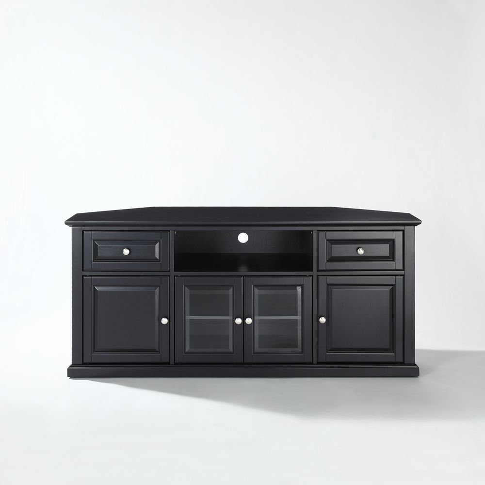 Crosley Furniture – 60" Corner Tv Stand In Black Inside Black Corner Tv Stands For Tvs Up To  (View 15 of 15)