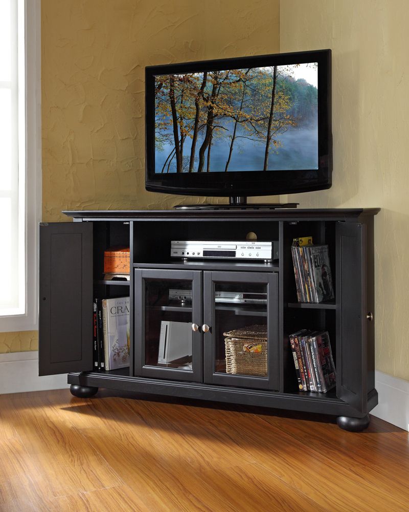 Crosley Furniture – Alexandria 48" Corner Tv Stand In Throughout Black Tv Stands (Photo 7 of 15)