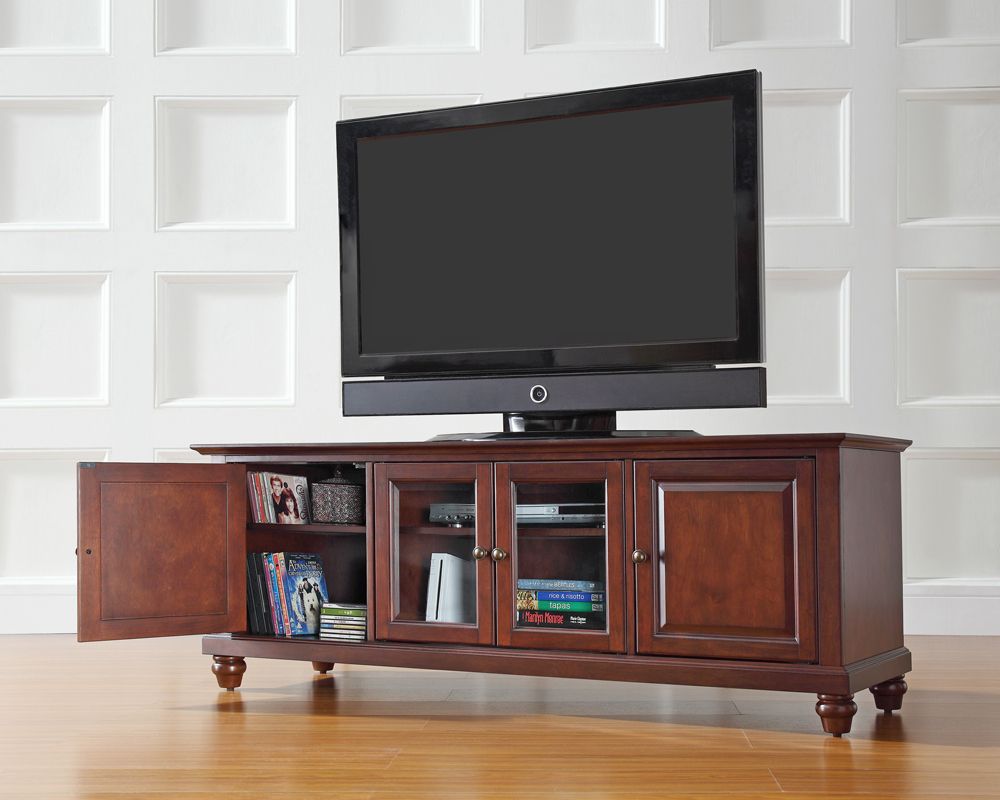 Crosley Furniture – Cambridge 60" Low Profile Tv Stand In Regarding Mahogany Tv Stands Furniture (View 3 of 15)