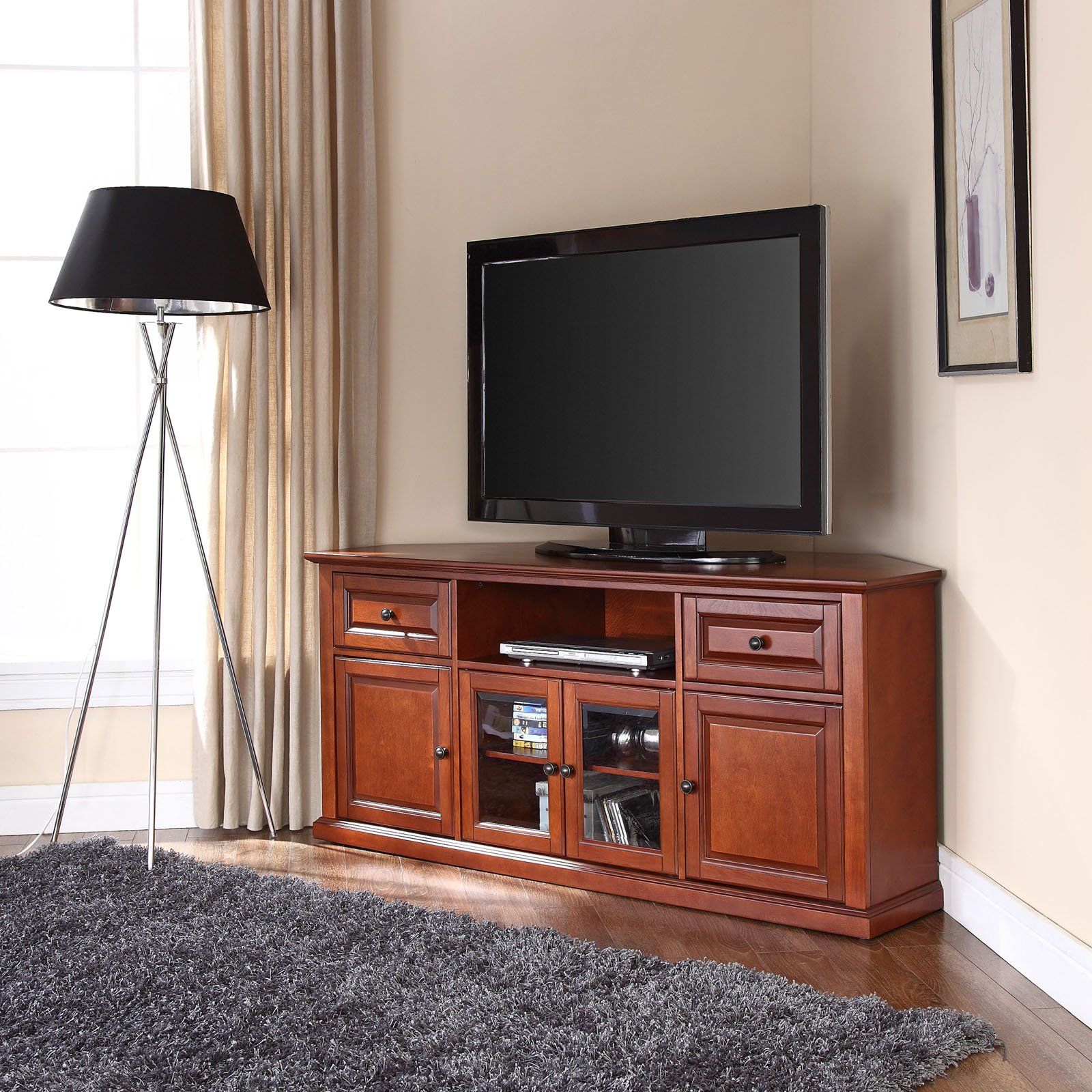 Crosley Furniture Corner Tv Stand For Tvs Up To 60 Throughout Evelynn Tv Stands For Tvs Up To 60" (View 5 of 15)