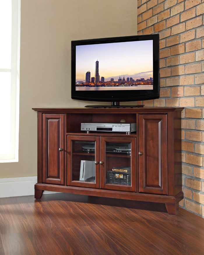 Crosley Furniture Kf10006cma Newport 48" Corner Tv Stand Inside Mahogany Corner Tv Stands (View 8 of 15)