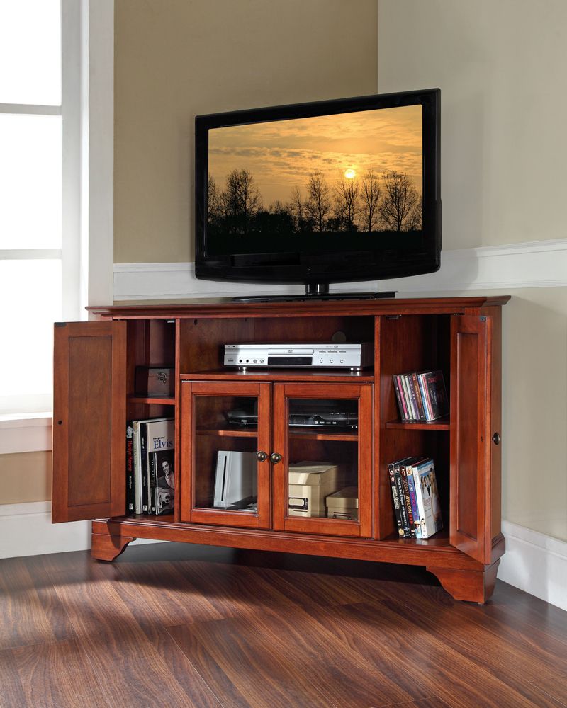 Crosley Furniture – Lafayette 48" Corner Tv Stand In Inside Flat Screen Tv Stands Corner Units (Photo 13 of 15)