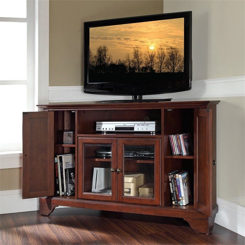 Crosley Lafayette 48" Corner Tv Stand In Mahogany – Kf10006bma With Regard To Alexandria Corner Tv Stands For Tvs Up To 48&quot; Mahogany (View 11 of 15)
