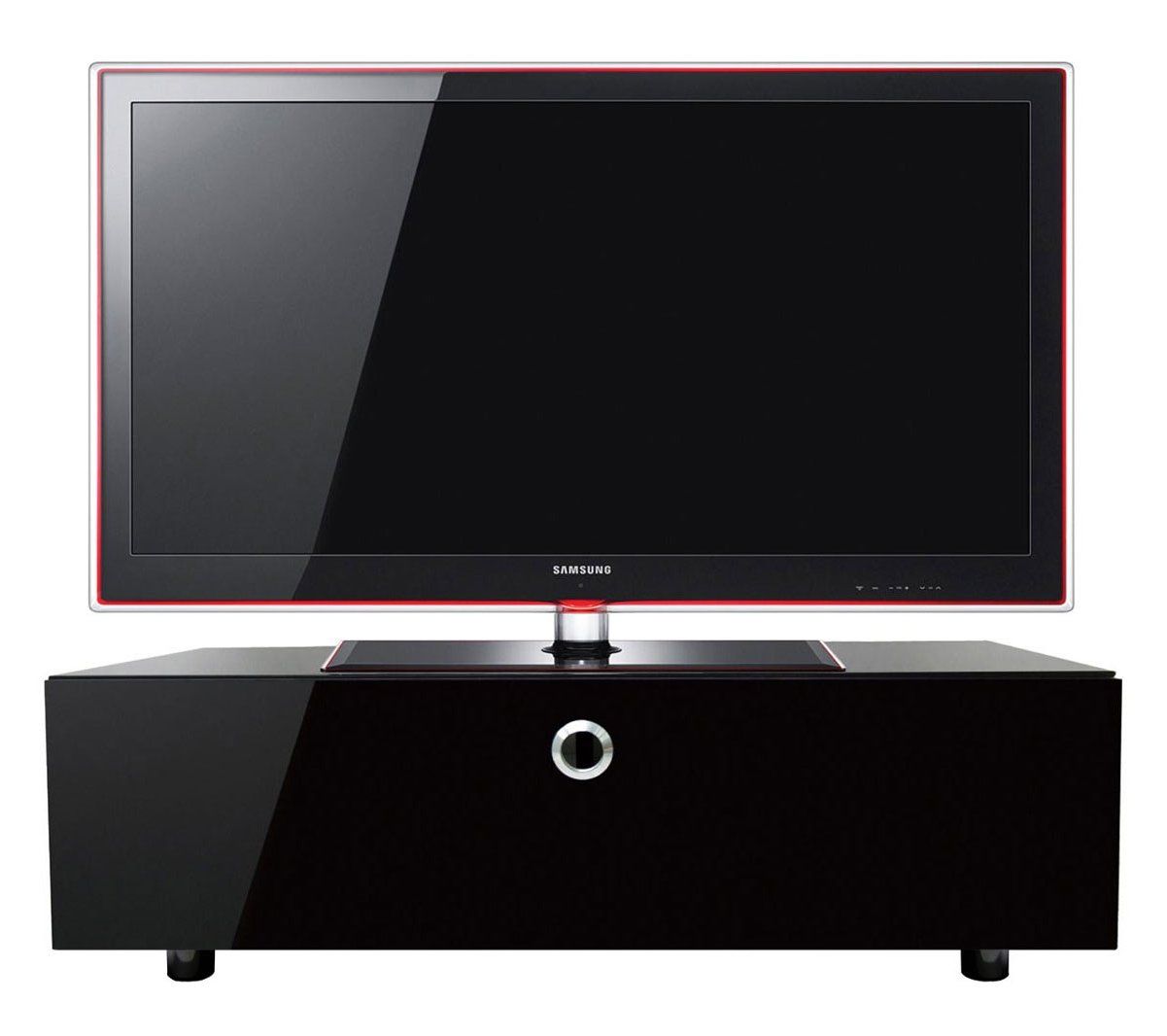 Cubic 1000 Black Tv Cabinet With Beamthru With Regard To Black Corner Tv Cabinets With Glass Doors (View 15 of 15)