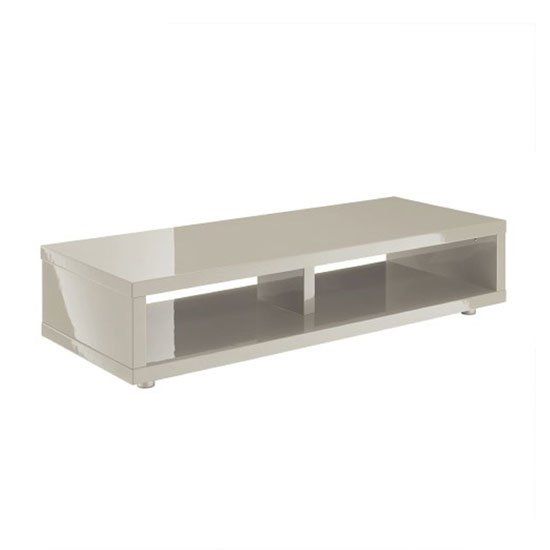 Curio Stone High Gloss Finish Low Board Tv Stand With 2 Throughout Low Level Tv Storage Units (Photo 15 of 15)