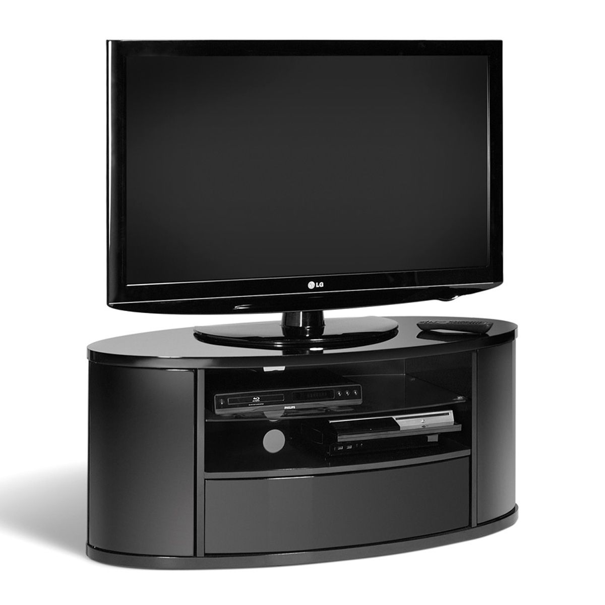 Curved Design Black Lcd Plasma Tv Stand 40 50 Inch Screen Inside Tv Stands For Plasma Tv (Photo 1 of 15)