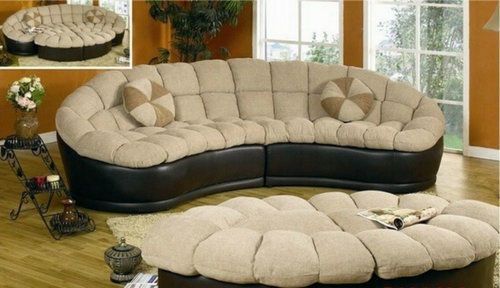 Curved Sectional Sofa Round Couch Ottoman Set Modern For 4pc Beckett Contemporary Sectional Sofas And Ottoman Sets (View 5 of 15)