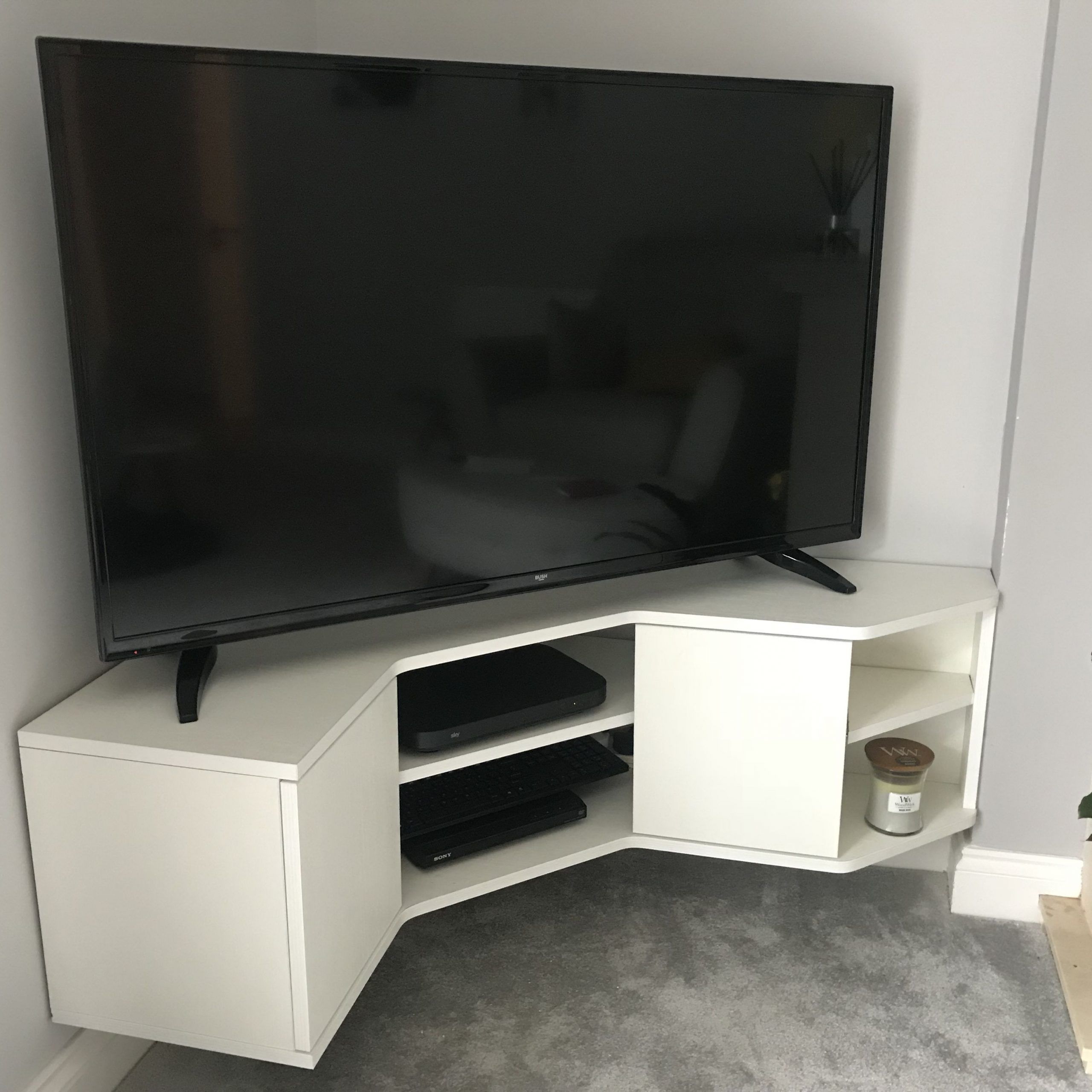 Custom Made Corner Tv Stand – Perfect For A Smaller Living Inside Compact Corner Tv Stands (View 11 of 15)