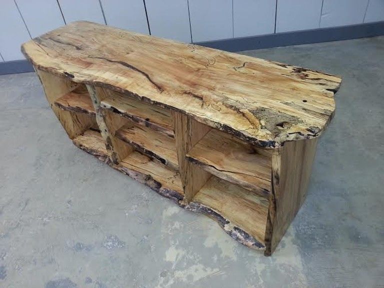 Custom Spalted Maple Live Edge Tv Standeduardo Custom With Regard To Maple Tv Stands (View 12 of 15)