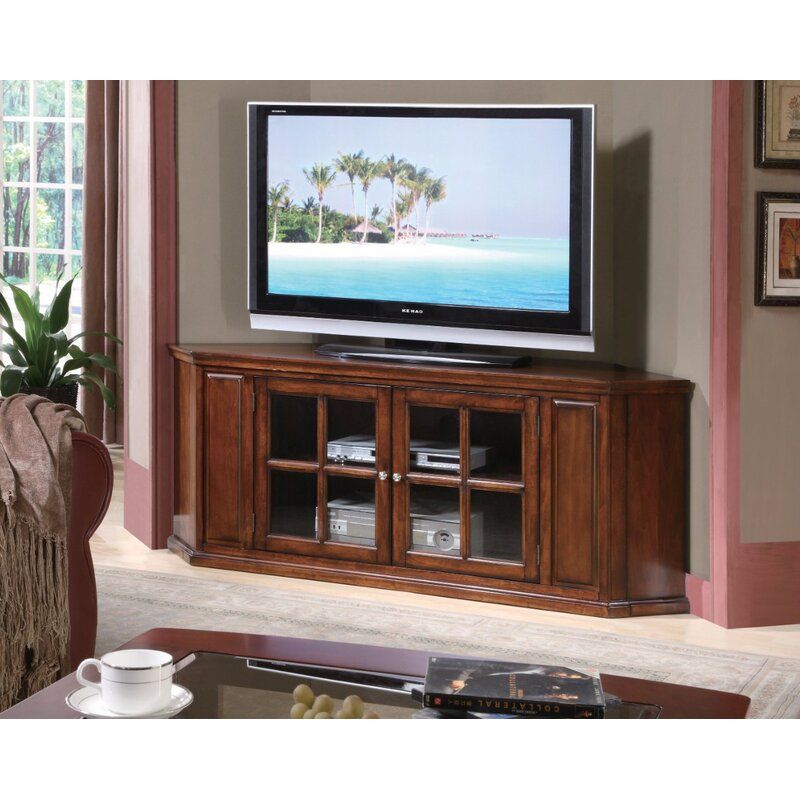 Darby Home Co Eubank Solid Wood Corner Tv Stand For Tvs Up In Solid Wood Corner Tv Stands (Photo 3 of 15)