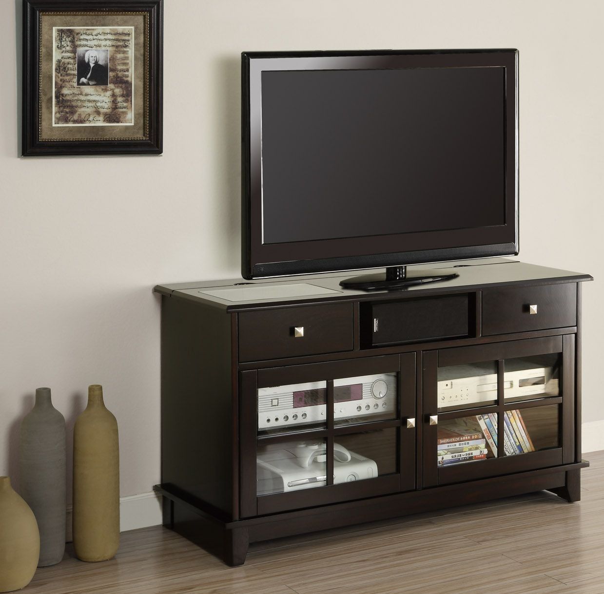 Dark Espresso Veneer Tv Stand From Monarch | Coleman Furniture Inside Expresso Tv Stands (Photo 6 of 15)