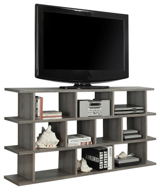 Dark Taupe Reclaimed Look 60 Inch Horizontal, Vertical With Upright Tv Stands (Photo 4 of 15)