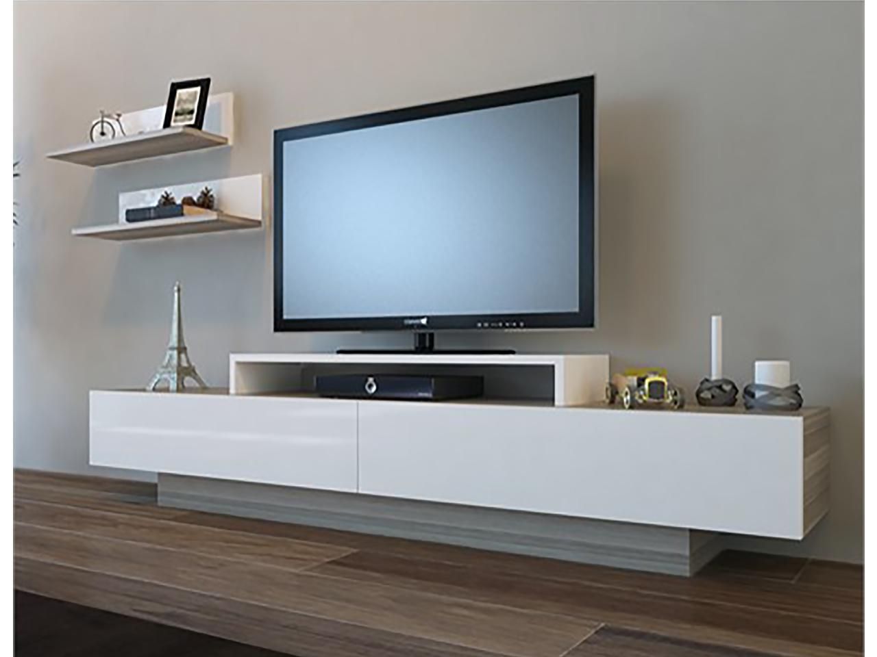 Decorotika Lusi 71'' Wide Modern Tv Stand And Media With Regard To Modern White Tv Stands (View 2 of 15)