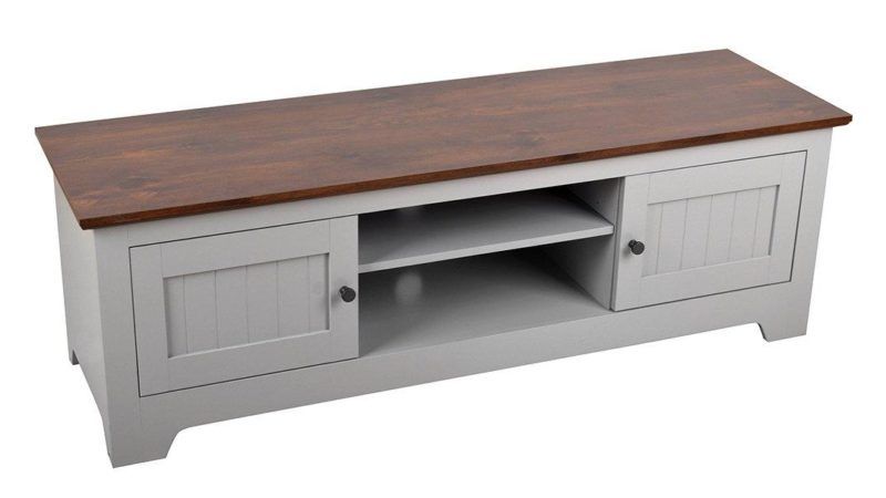Devon Tv Stand – Ivory/walnut & Grey/walnut – The Furniture Co Intended For Compton Ivory Extra Wide Tv Stands (View 4 of 15)