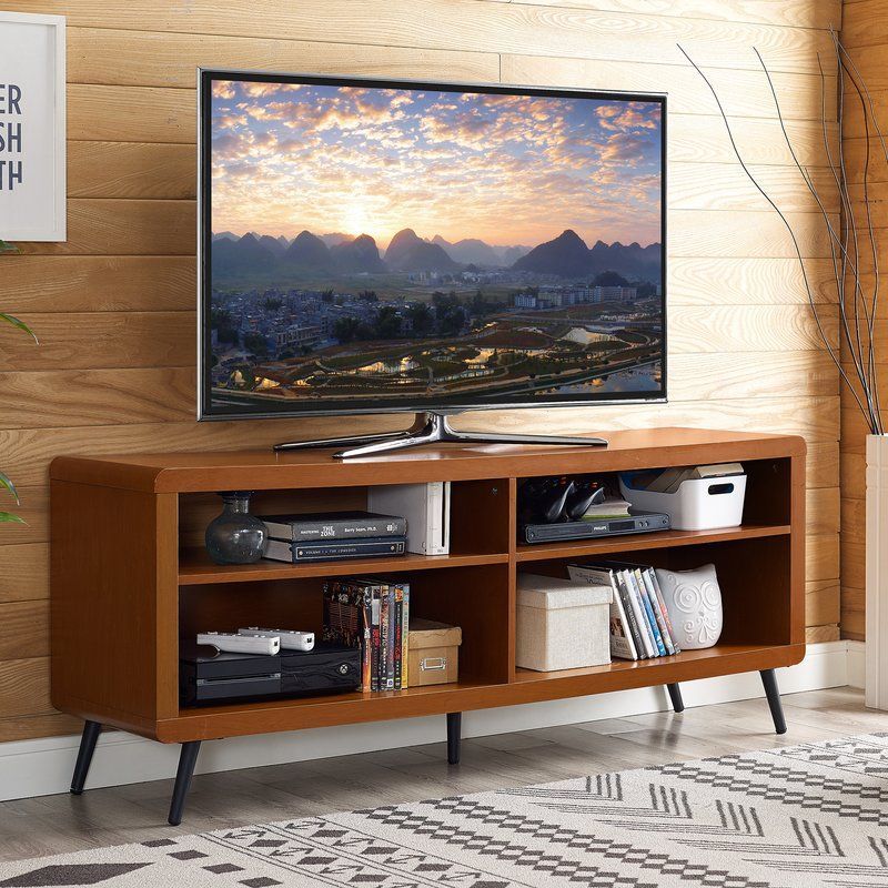 Difranco Rounded Corner Wood 58" Tv Stand. Wayfair, 197 With Regard To Tv Stands With Rounded Corners (Photo 5 of 15)