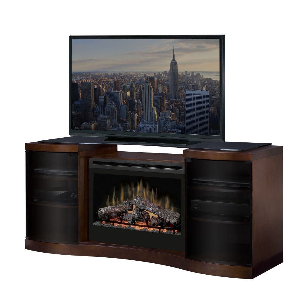 Dimplex Acton Media Console W/ Log Set – Barbecues Galore With Regard To Oakville Corner Tv Stands (View 7 of 15)