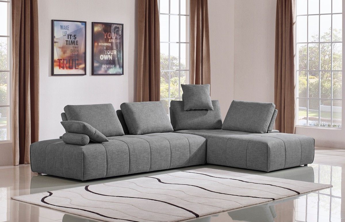 Divani Casa Edgar Modern Grey Fabric Modular Sectional Sofa With Sectional Sofas In Gray (Photo 11 of 15)