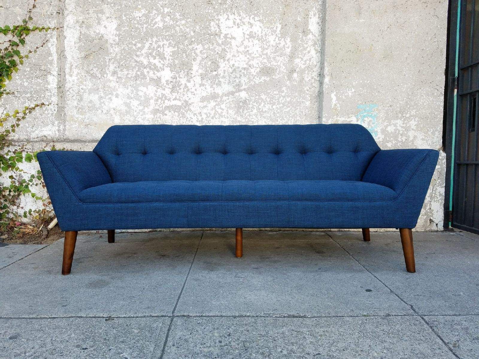 Downtown Navy Blue Sofa | Furniture, Navy Blue Sofa, Blue Sofa Intended For Dove Mid Century Sectional Sofas Dark Blue (View 5 of 15)
