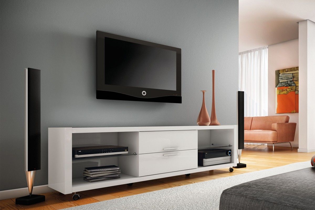 Featured Photo of 2024 Popular High Gloss White Tv Stands