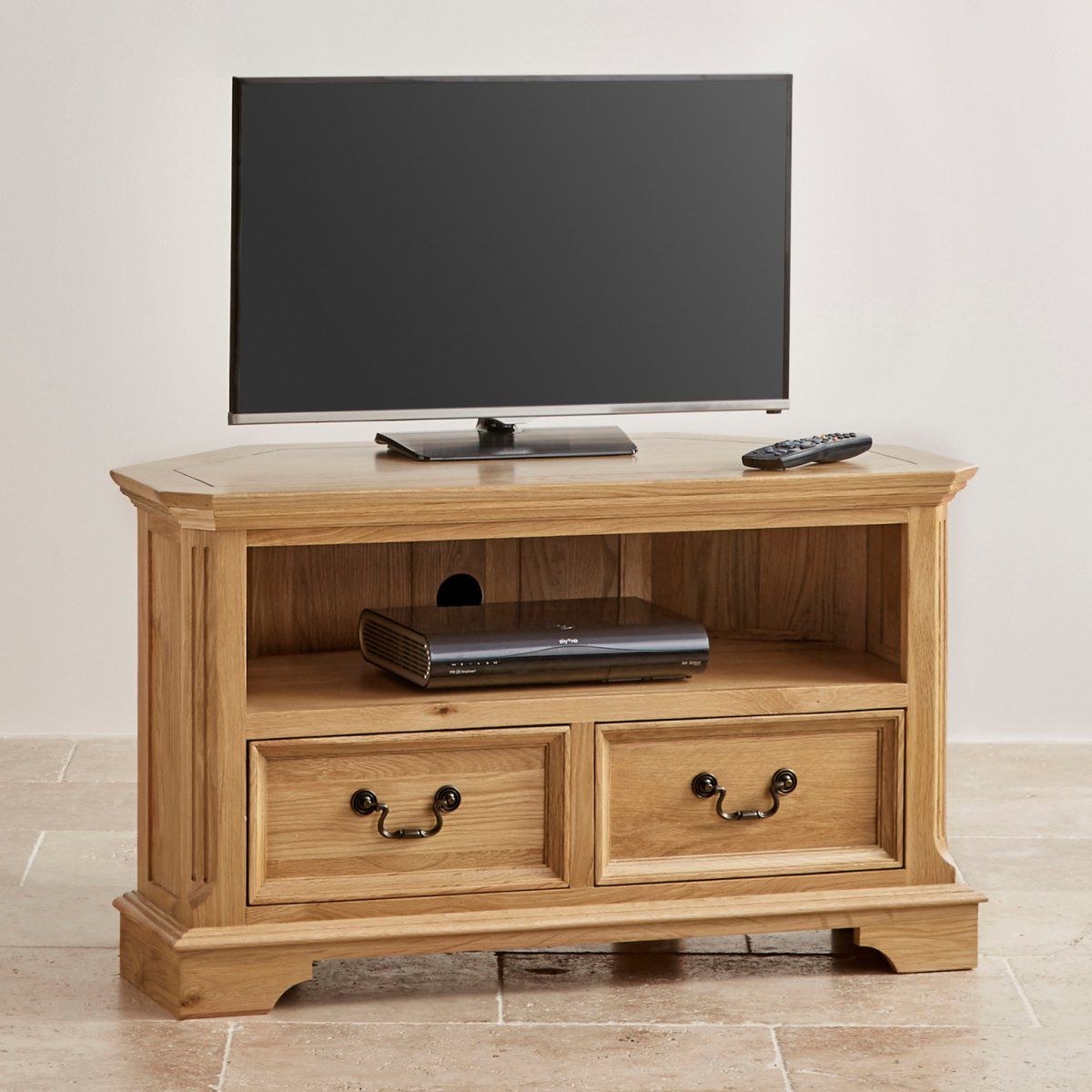 Edinburgh Corner Tv Cabinet In Solid Oak | Oak Furniture Land Intended For Solid Oak Corner Tv Cabinets (View 1 of 15)