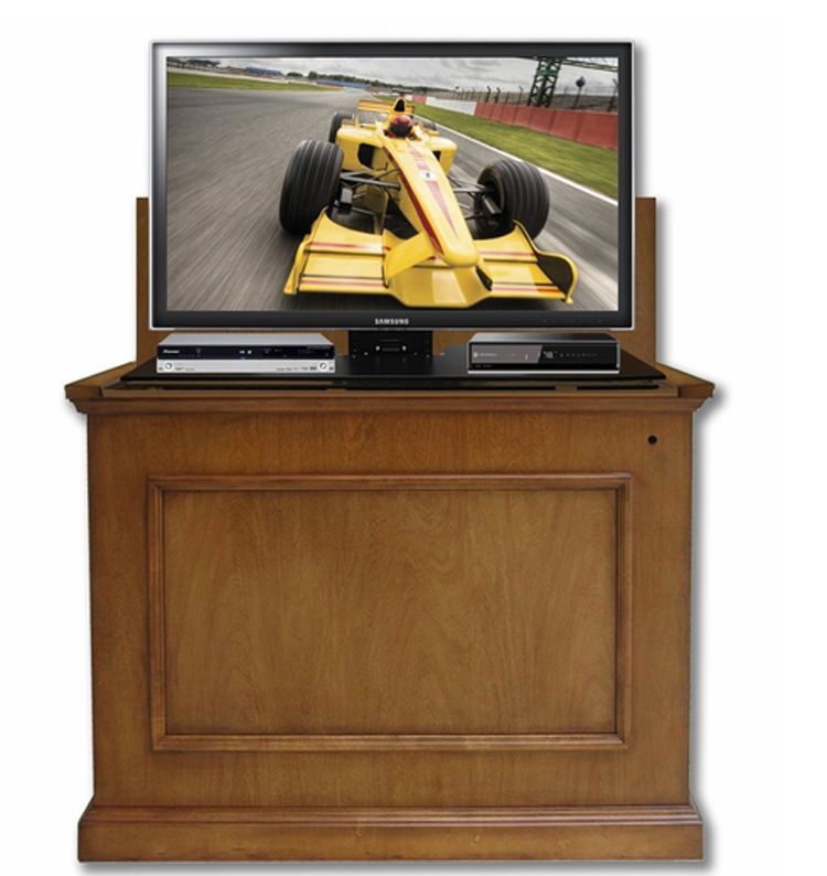 Elevate Honey Oak Tv Lift Cabinet For Flat Screen Tvs Up Within Oak Tv Cabinets For Flat Screens (Photo 6 of 12)