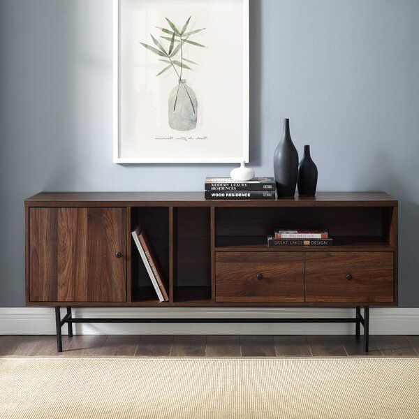 Elson Tv Stand For Tvs Up To 65 Inches | Living Room Tv With Regard To Desert Fields Thea Mid Century Two Door Tv Stands In Dark Walnut (View 13 of 15)