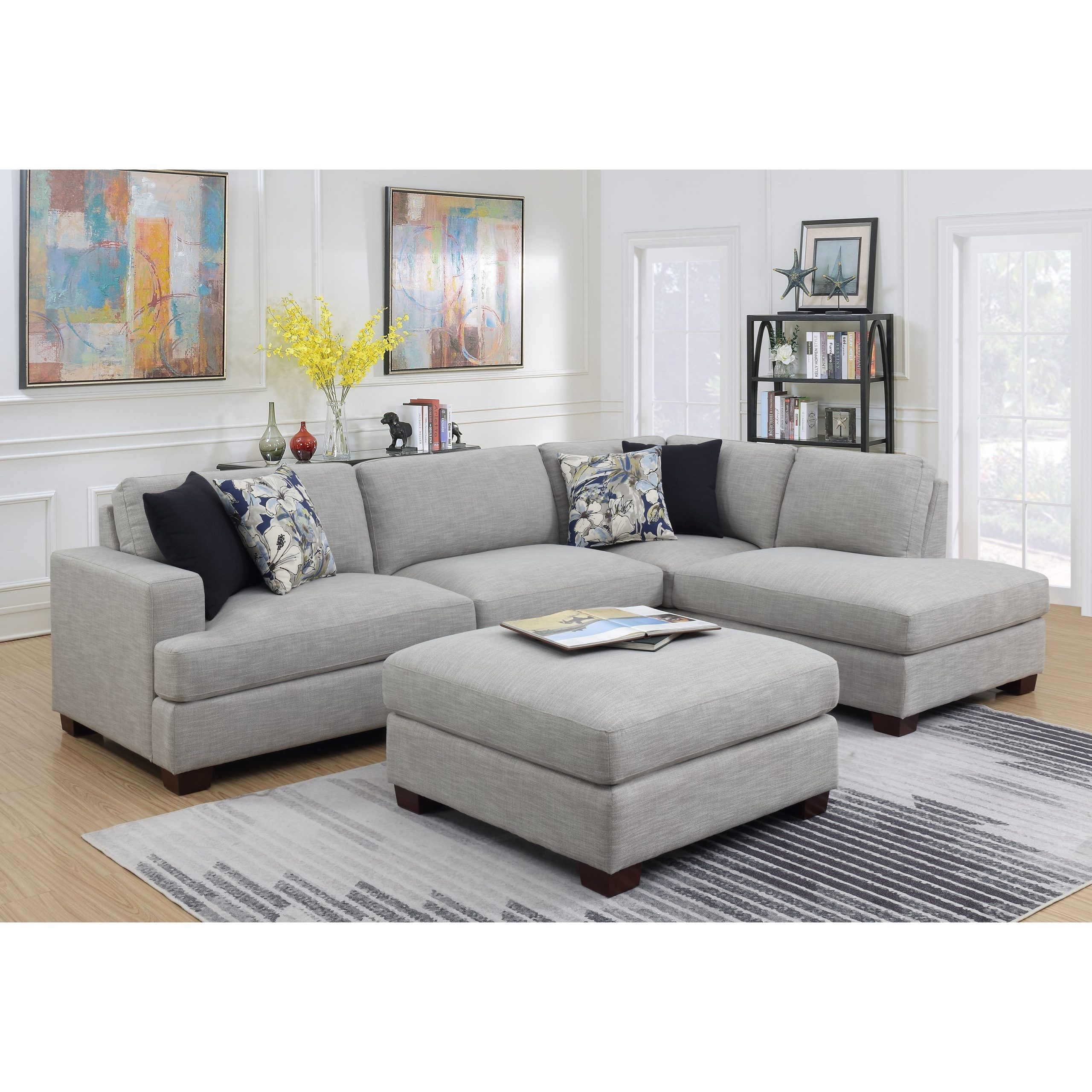Featured Photo of 2024 Best of 2pc Connel Modern Chaise Sectional Sofas Black