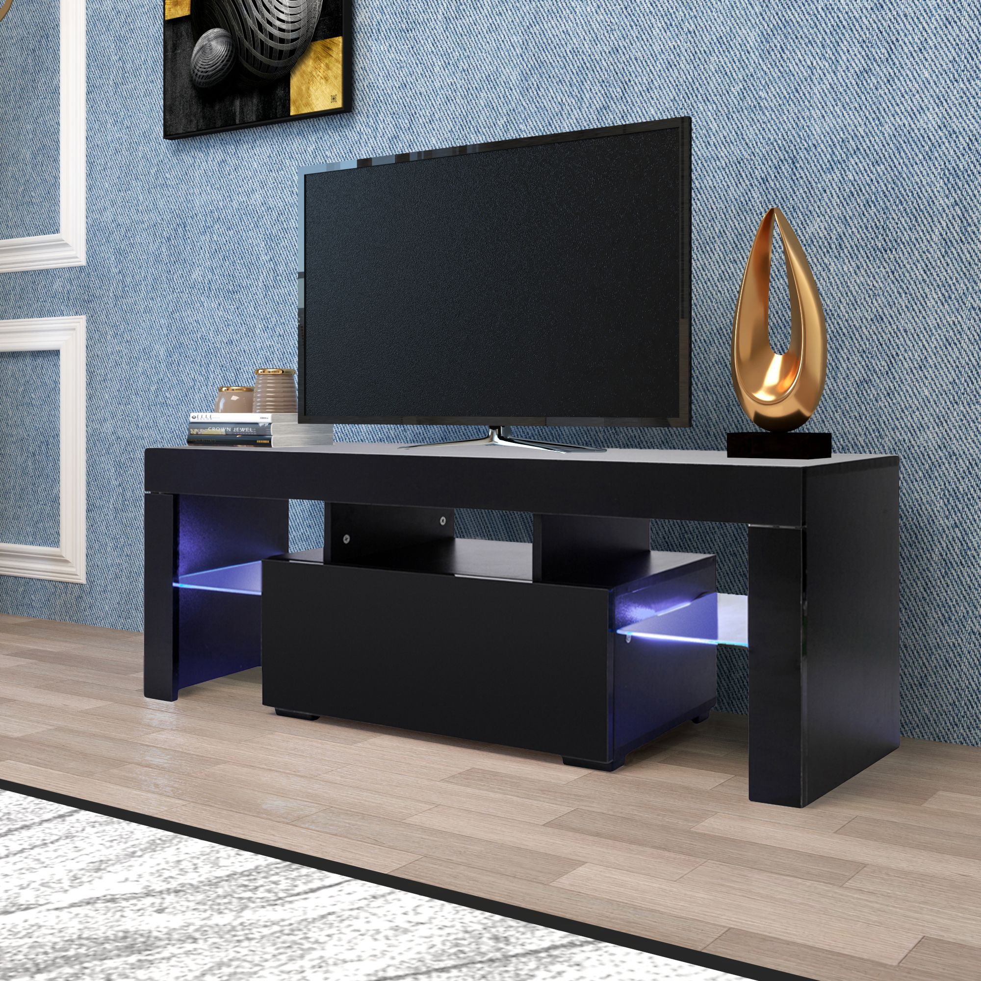 Entertainment Centers And Tv Stands, Yofe Tv Stand With Regarding Led Tv Stands (View 4 of 15)