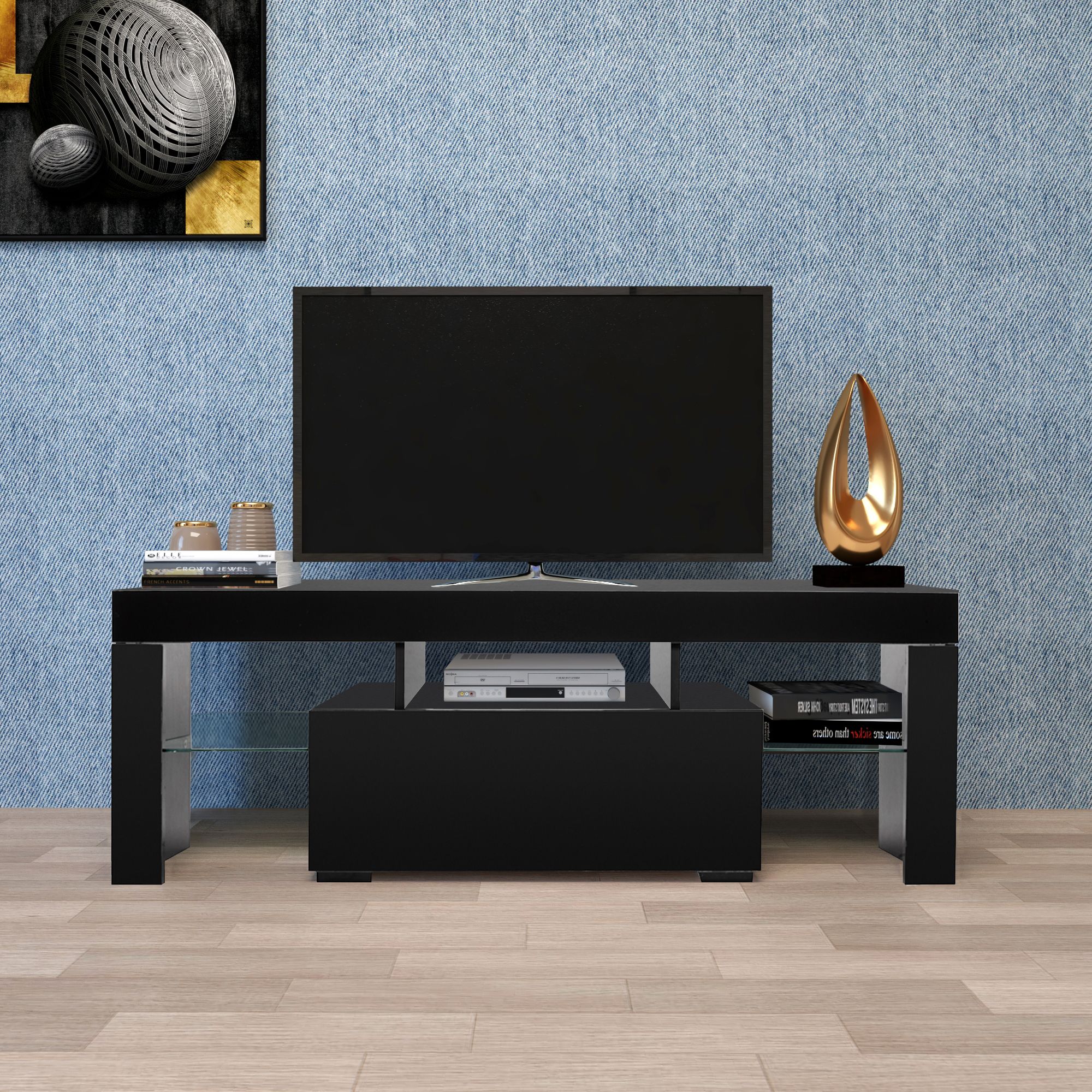 Entertainment Centers And Tv Stands, Yofe Tv Stand With Regarding Tabletop Tv Stand (View 4 of 15)